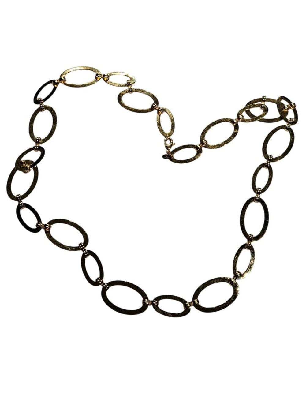 Milor Stainless Steel China 18K Gold Plated Oval Chain Necklace 34 inches Long